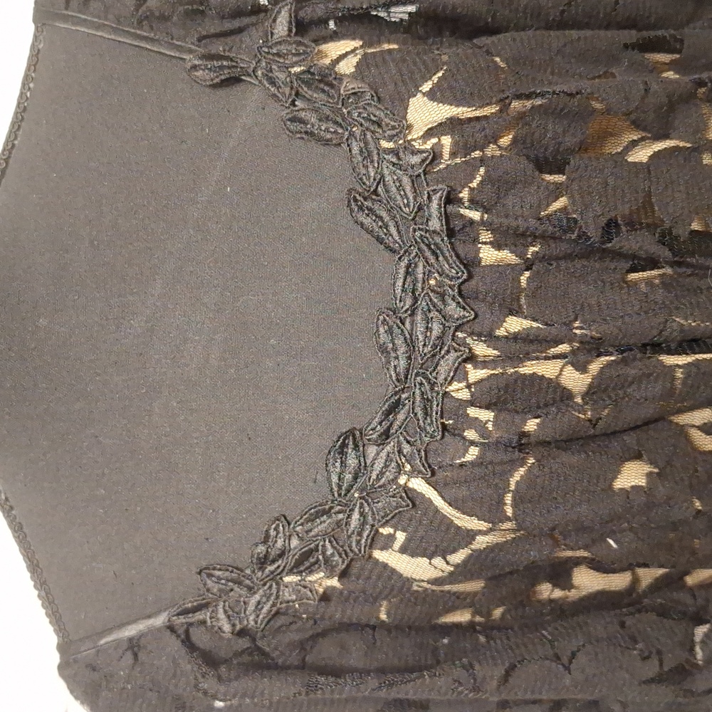 #1011 Karen kane black lace swing dress with ribbon belt sz.XL - Picture 3 of 11